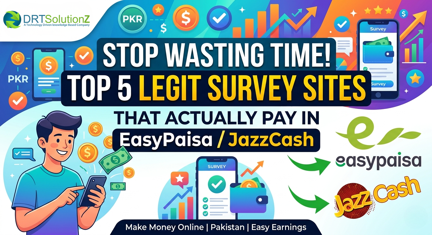 DRT Solutionz payment proof showing JazzCash and EasyPaisa withdrawal in Pakistan